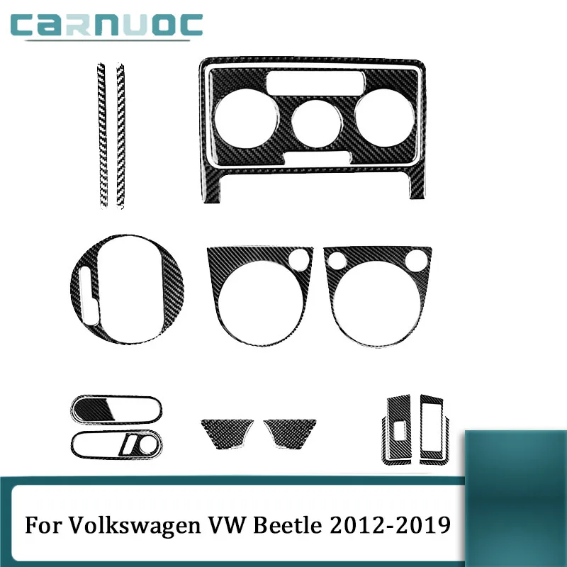 

For Volkswagen VW Beetle 2012 2013 2014 2015 2016 2017 2018 2019 Carbon Fiber Black Stickers Car Decorative Interior Accessories