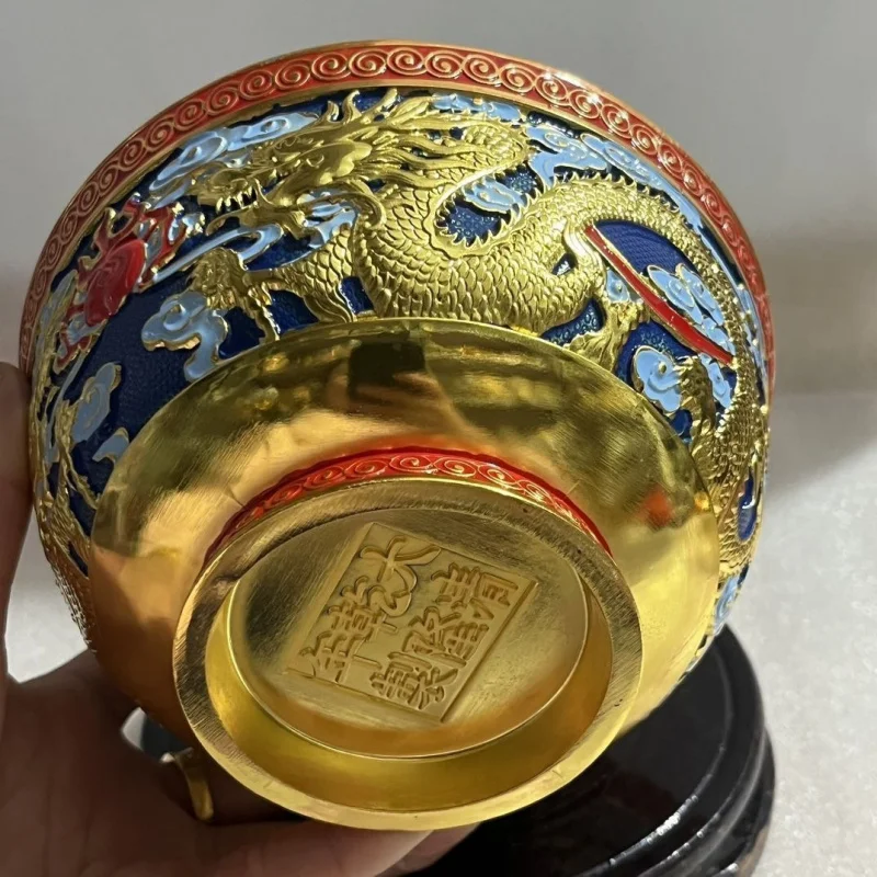 

New Arrival Hot Selling Exquisite Handmade Bowl Double Dragon Playing with Pearl Bowl Decorative Desktop Entrance Ornament Colle