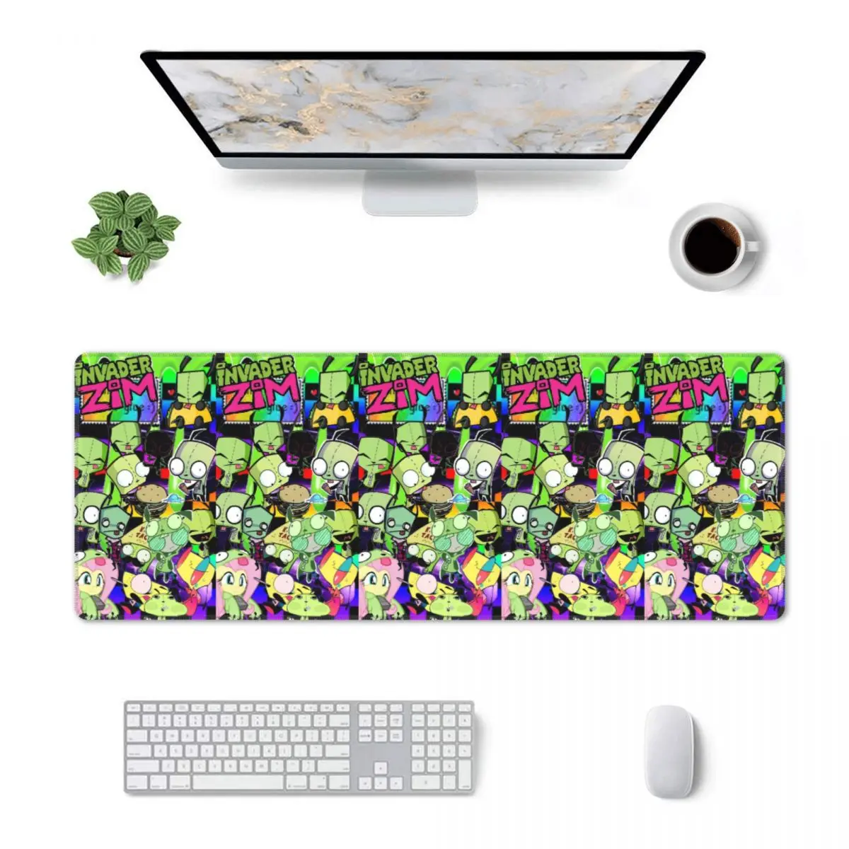 Large Mouse Pad Invaders Zims Anime Cartoon Alien Gamer PC Laptop Mats Keyboard Carpet Computer Gaming Desk Mat