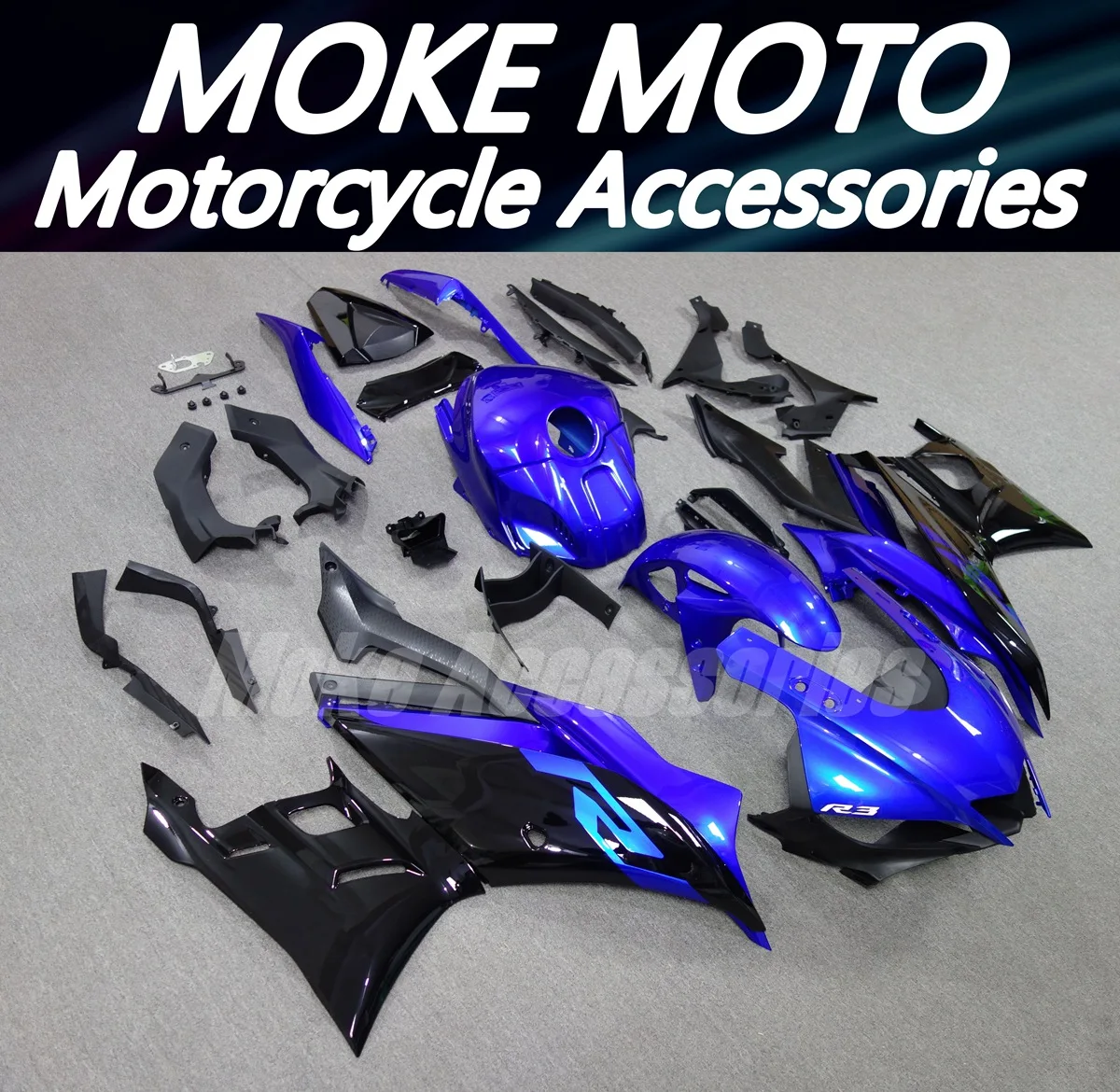 

Fairings Kit Fit For YZF R25 R3 2019 2020 2021 2022 2023 Bodywork set High quality ABS injection Black Blue