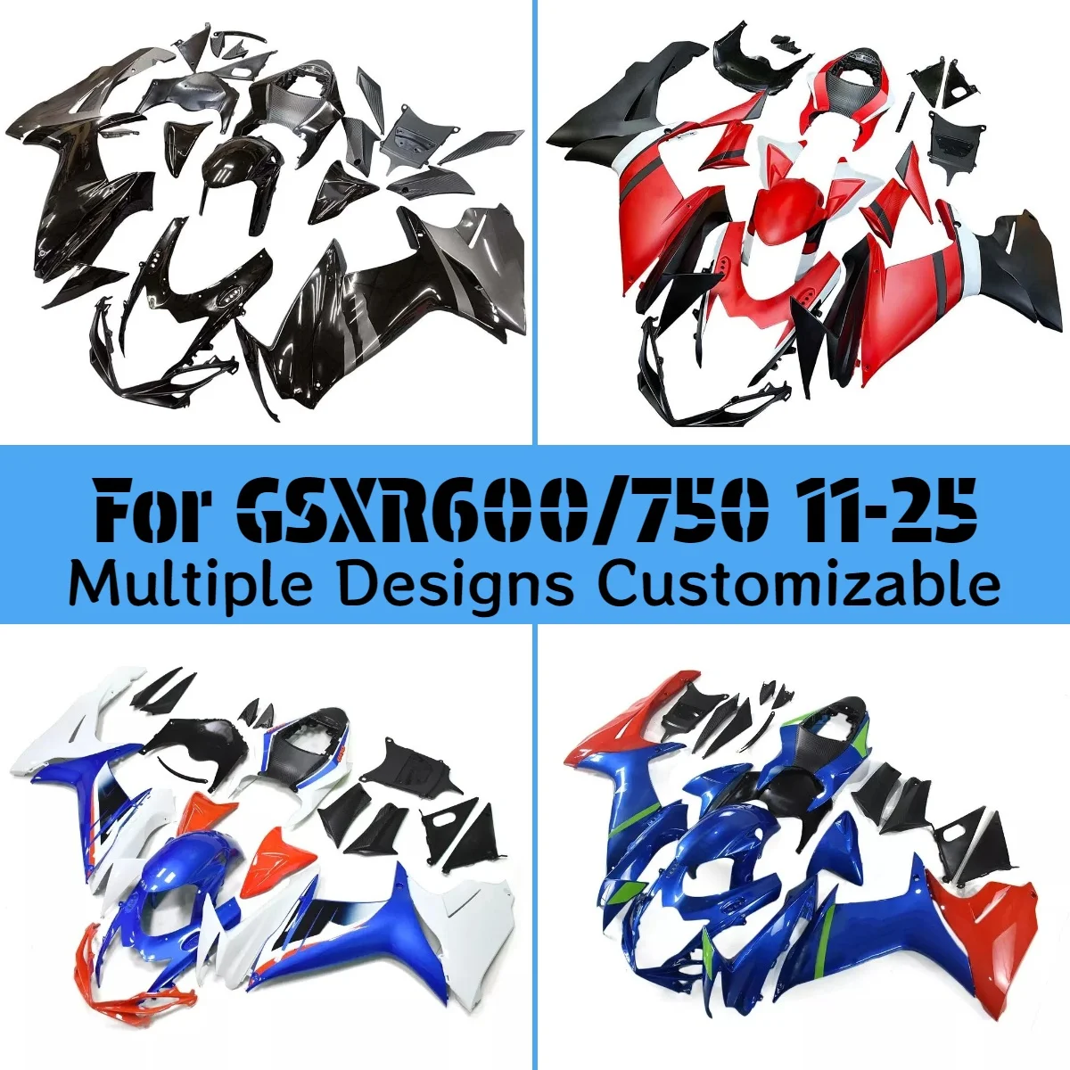 

Для GSXR600/750 2011-2025 обтекатели для мотоцикла GSXR 600 750 11-25 ABS обтекатель впрыска послепродажного обслуживания комплект обтекателя