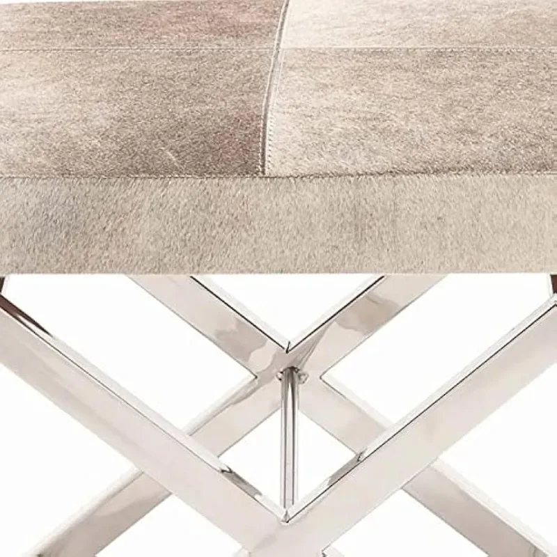 Zeitgenössischer Edelstahl hocker, grau