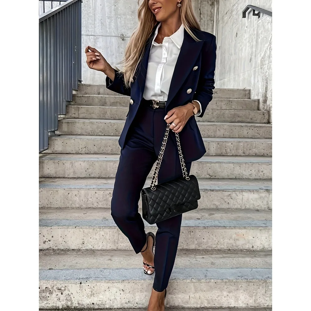 

Women's fashion, commuting, going to work, teacher, classic blue,Womenzara woman 2025 new collection ropa mujer traf