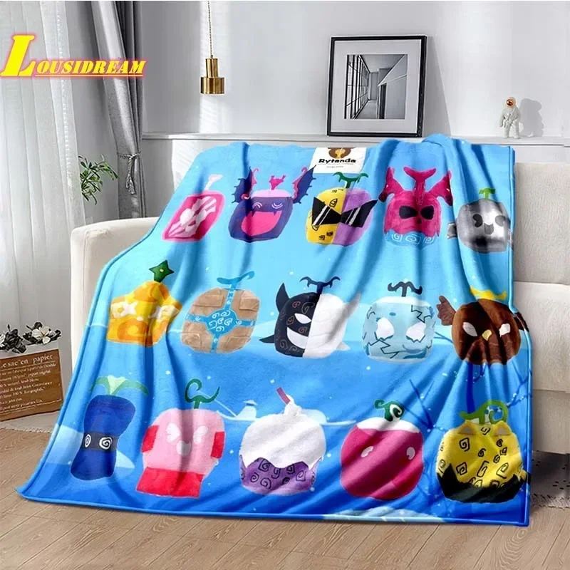 بطانية مطبوعة على شكل لعبة كرتونية للأطفال ، فواكه B-blox ، مريحة وجميلة ، ورقة أريكة ، لحاف سفر ، هدية عيد ميلاد