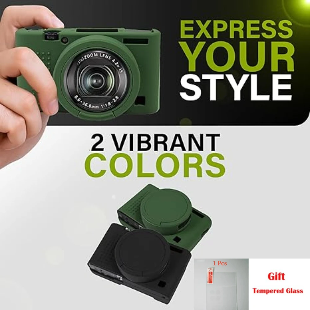 

For Sony RX100 VII Protective sleeve soft rubber photography Camera bag Cover RX100 VII + free tempered film