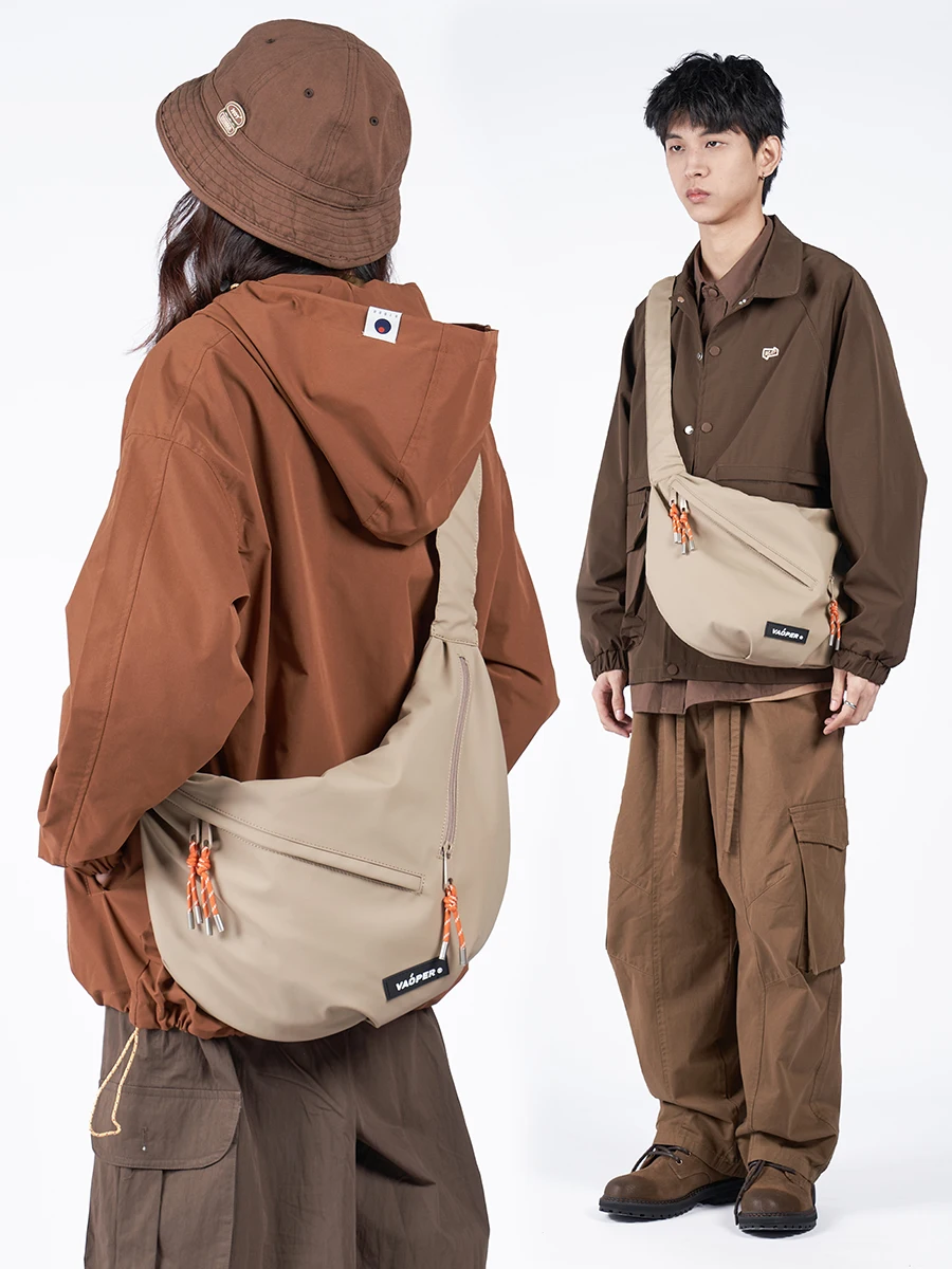 Vaoper Commuter Large Capacity Dumpling Shape Crossbody Bag for Men Travel Sports Single Shoulder Bag Riding Outdoor Bag