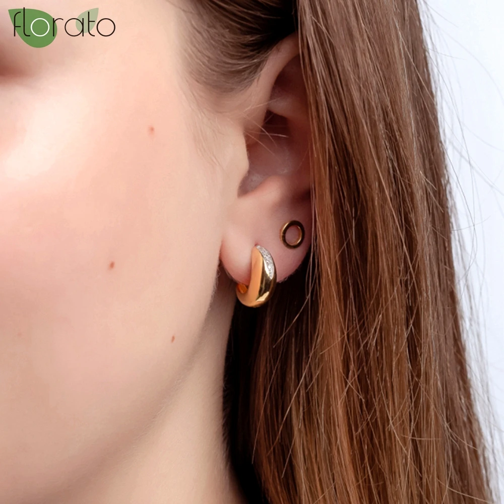 

925 Sterling Silver Needle Fashion Water Drop Stud Earrings for Women Vintage Gold Color Earrings Party Jewelry Wholesale Gift
