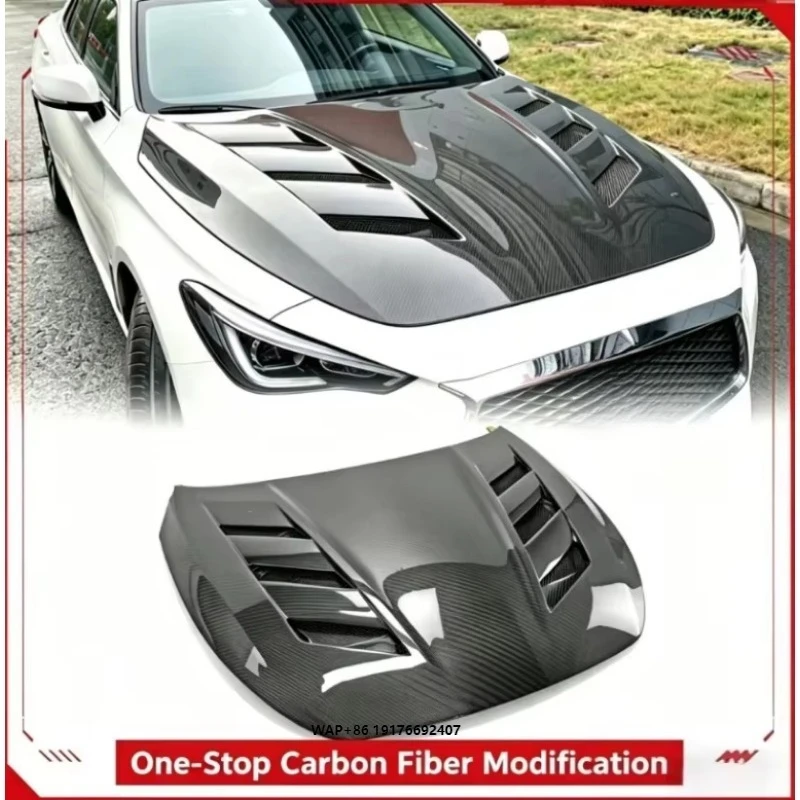 Applicable to Infiniti Q60 CV37 Carbon Fiber Modification Parts, Amuse Model, Front Engine Hood