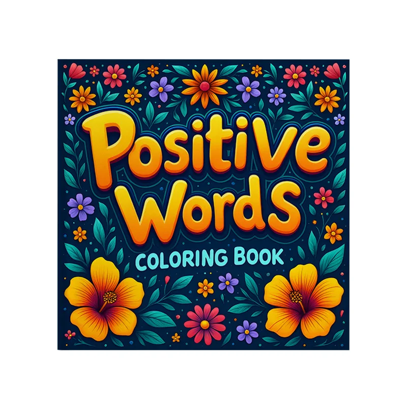 Positive Words Coloring Book Floral Motivational Quotes Stress Relief Drawing Book