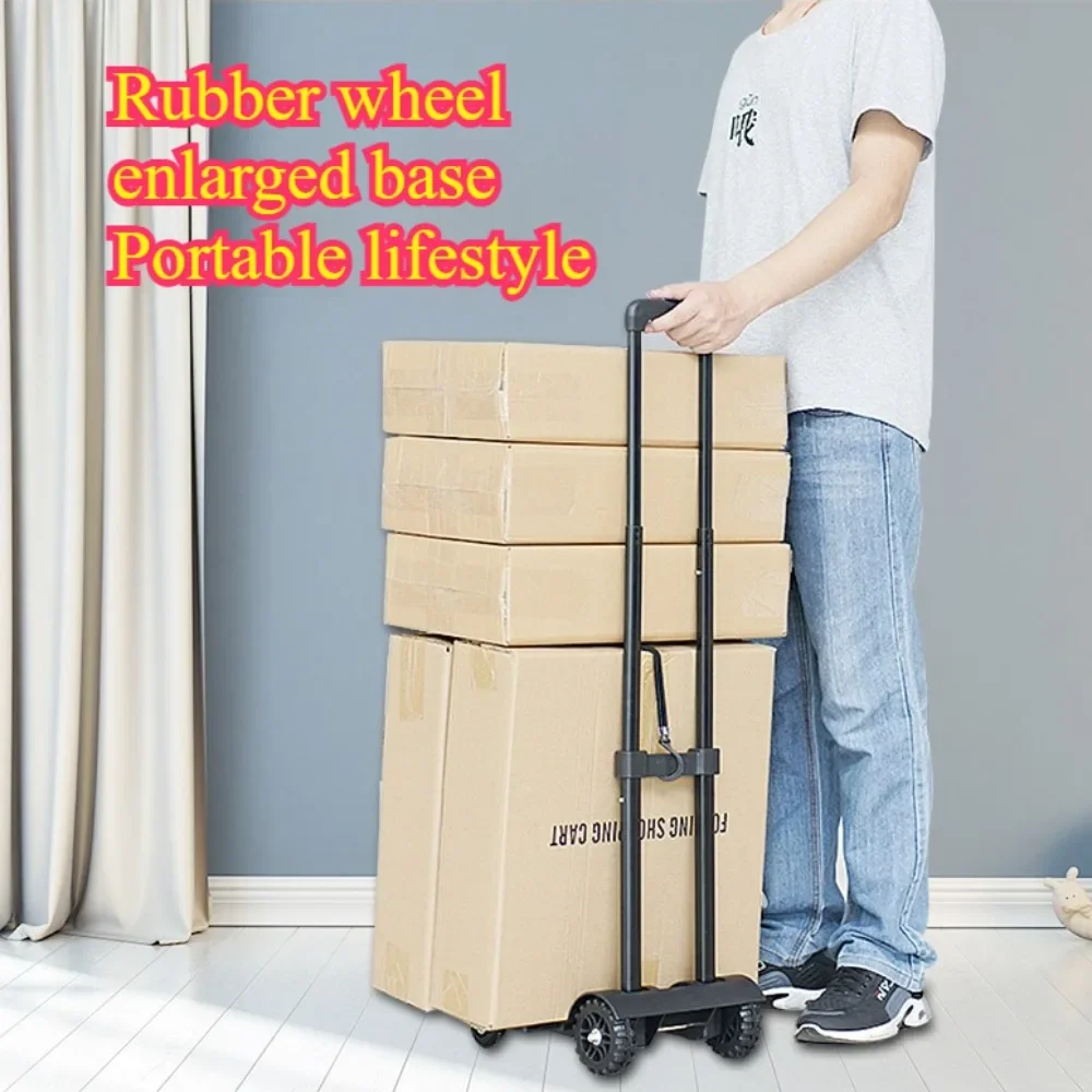 

Складная тележка для покупок, многофункциональная ручная тележка с колесами, передвижная тележка, бытовая легкая простая тележка для багажа