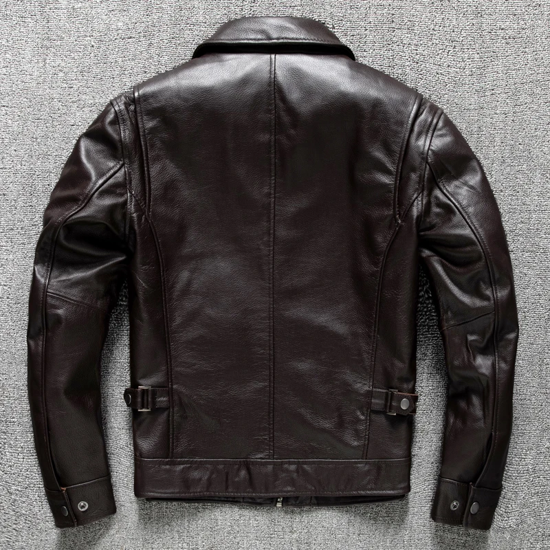 Welfare Pure Head Layer Cowhide Leather Jacket men's Lapel Casual Leather Jacket