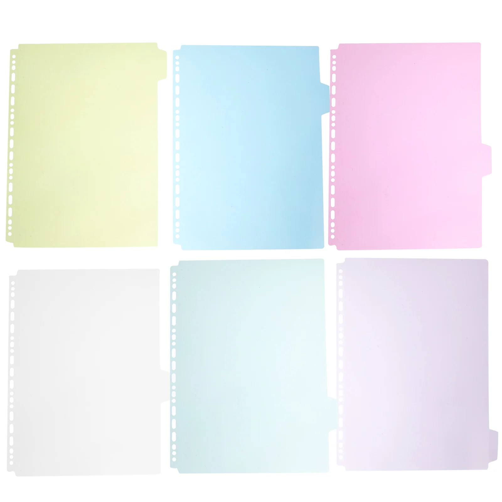 

6pcs A4 File Dividers With Tabs Plastic Dividers Notepad Markers Ring Binder Index Sturdy Pp Notebook Divider Replacement Tabbed