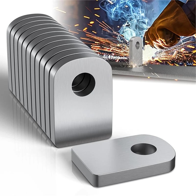 [NEWA76K!】 10 Pcs Weld On Tabs With Holes, Weld On Steel Gussets, 1