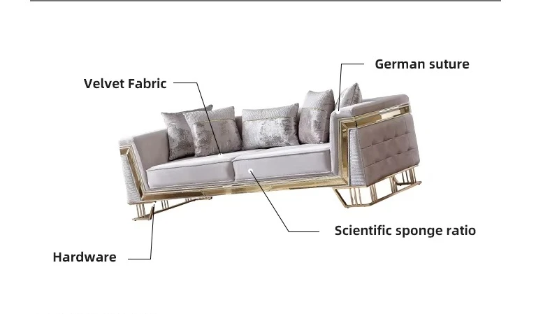 Sofá de luxo moderno design sala de estar shopping tecido combinação macia sofá