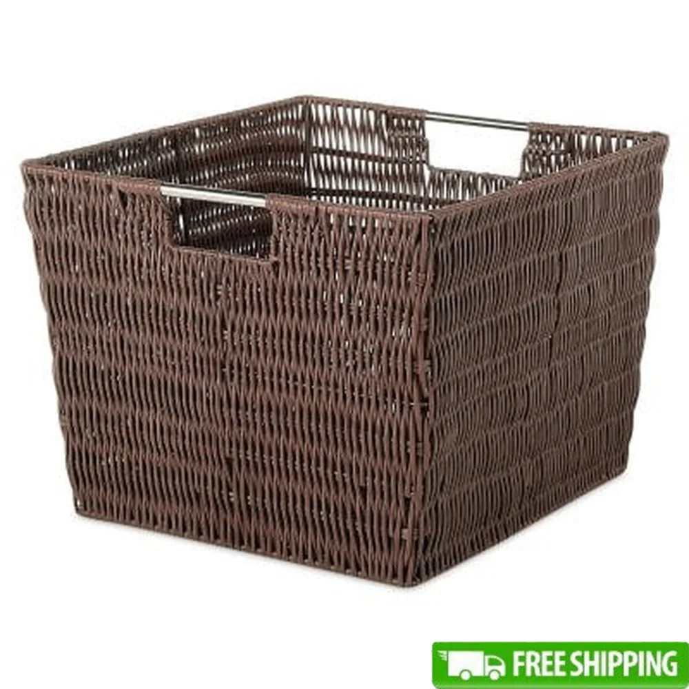 

Прочная решетчатая корзина для хранения с ручками из нержавеющей стали. Легкая транспортировка. Идеальная одежда, игрушки, школьные принадлежности и многого другого.