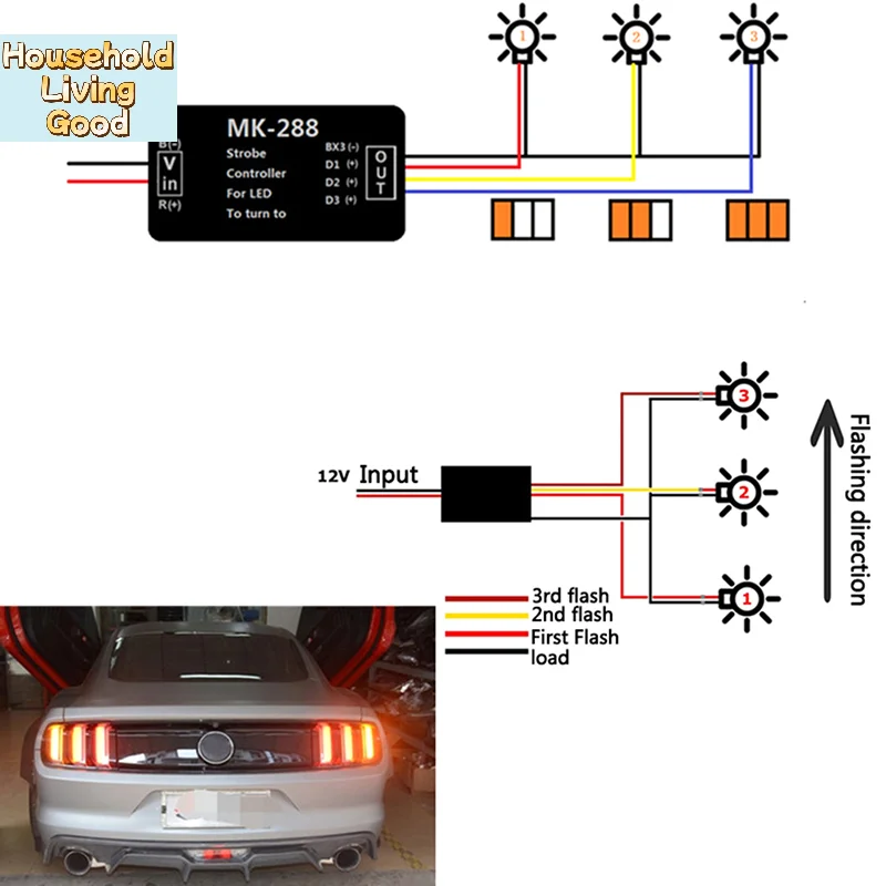 

【1Pc Chase Flash Module Boxes 3 Step Sequential Universal For Car Turn Signal Light】