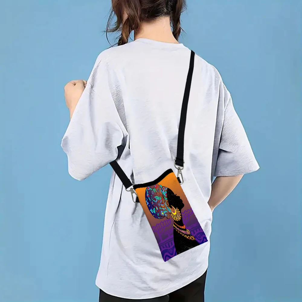 Abstract Characters Fashion Mobile Phone Bag Multifunctional Crossbody Phone Bag Adjustable Strap Shoulder Bag for Women4.19