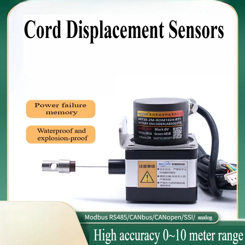 

IP54/IP68 Pull Rope Displacement Sensor Pull Rope Gate Opening Instrument Electronic Ruler Linear Position High Precision Encode