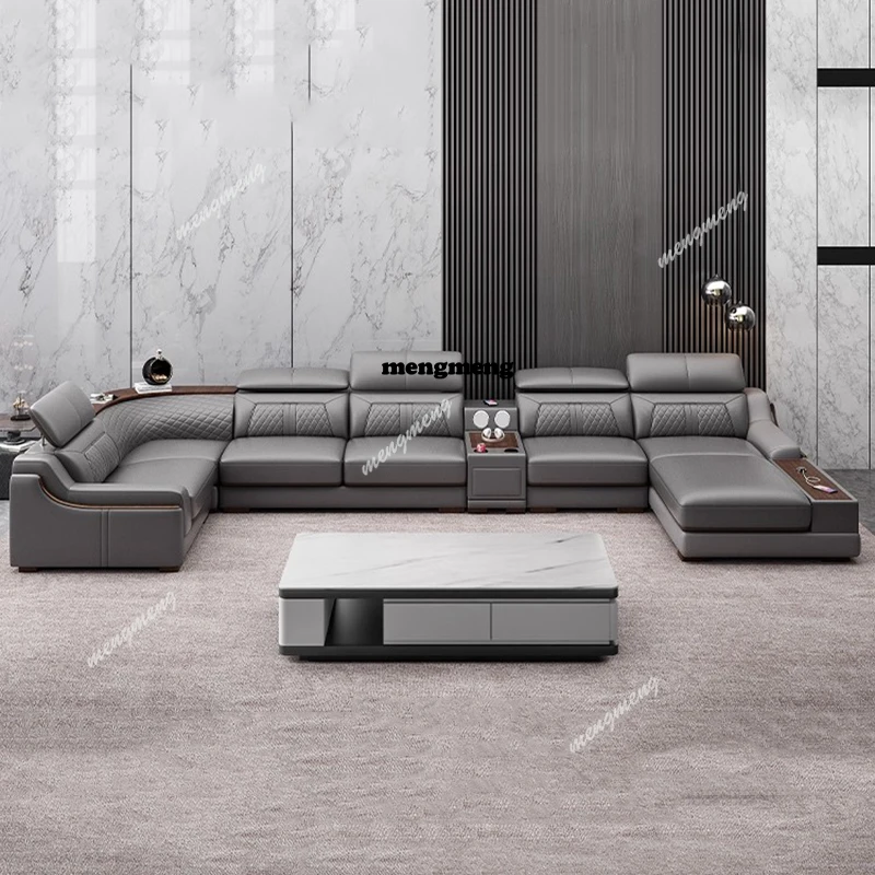 

Luxury Living Room Sofas Modern Classic Straight Leather Sofas Comfortable Cinema Oturma Odası Kanepeleri Home Furniture