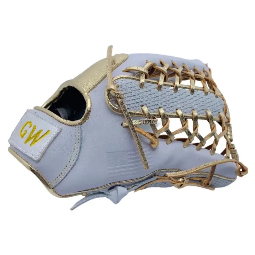 Wholesale 12-inch White and Gold Baseball Gloves Batting Gloves