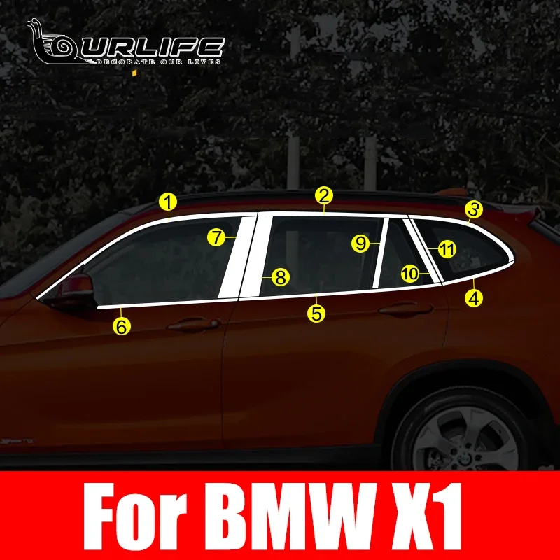 

304 Stainless Steel Car Window Trims sill Decoration Stickers For bmw X1 2010 2011 2012 2013 2014 2015 2016 E84 Accessories