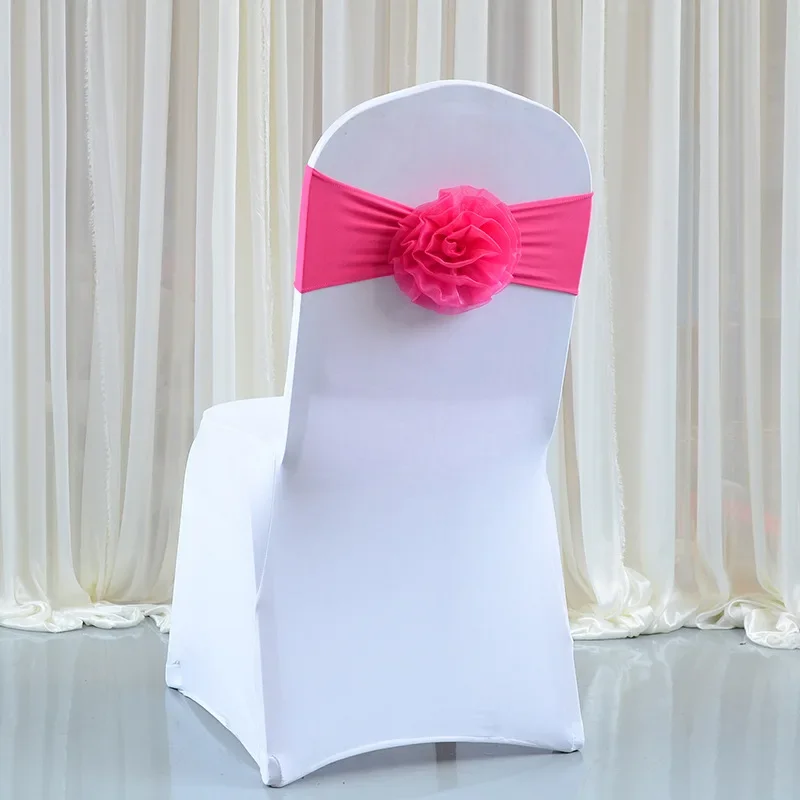 Hot Saling Organza 1Piece Chair Bow Wedding Chair Sash Flower Chair Cover Knot  Banquet Event Birthday Party Decoration