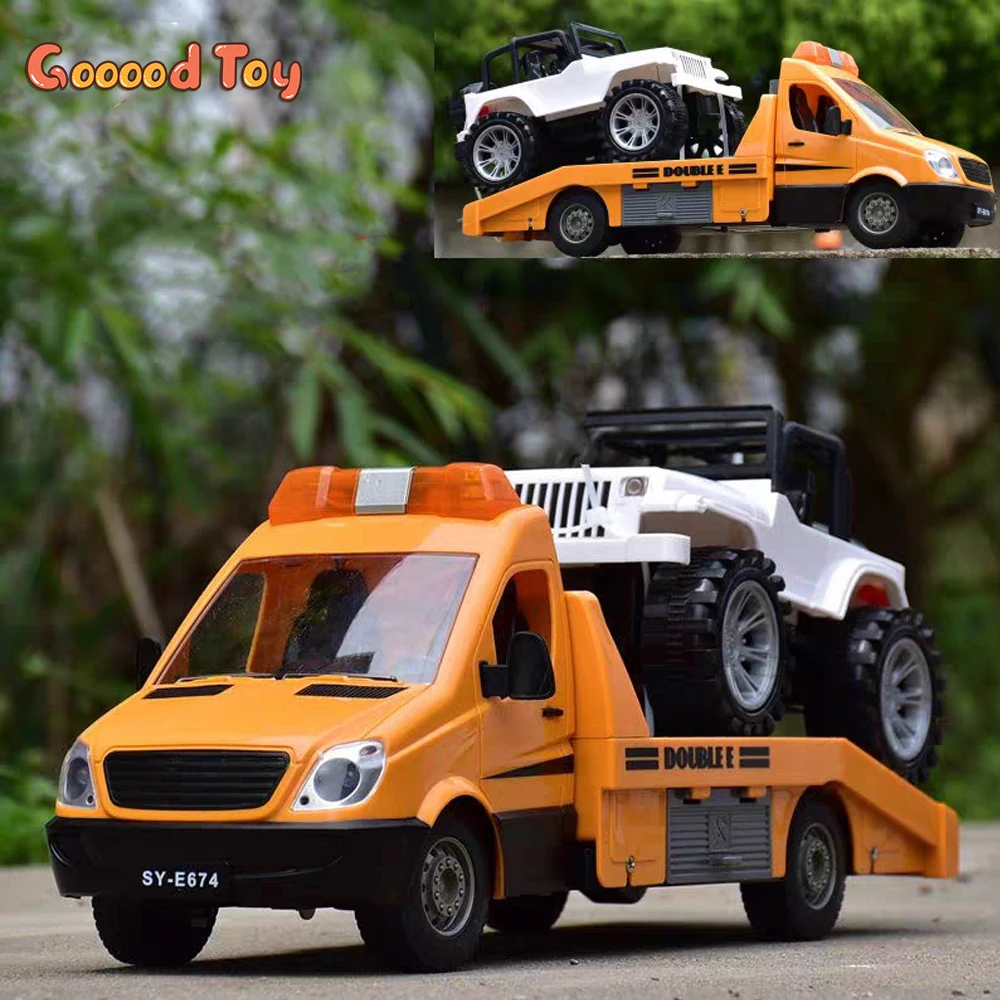 

Kids Toys Double E E674 1/18 Rc Truck Tractor Trailer Traffic Police Road Wrecker 2.4G Radio Controlled Car Electric Toys Boy