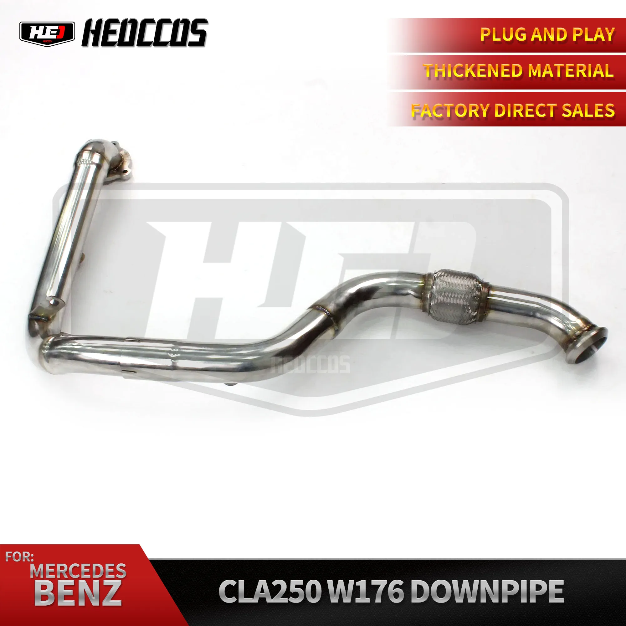 

HEO Exhaust Catted Downpipe For Mercedes-Benz CLA250 W176 Stainless Steel Without Catalytic Downpipe