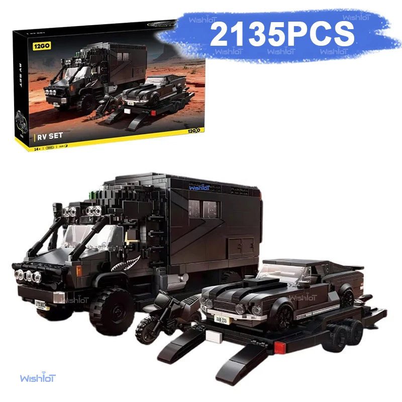 

2135Pcs Classic RV Sports Car Combo Trailer Building Blocks MOC Model Set DIY Educational Bricks Toys Boys Birthday Gift Ideas
