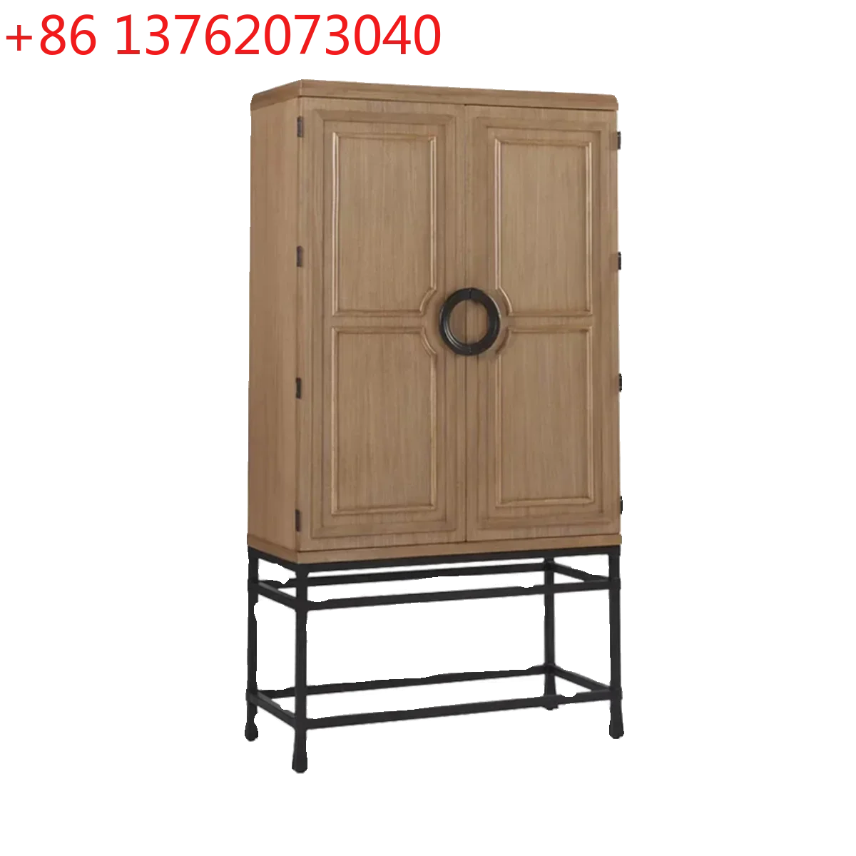 

French retro living room high cabinet display cabinet simple wall storage partition dining side cabinet
