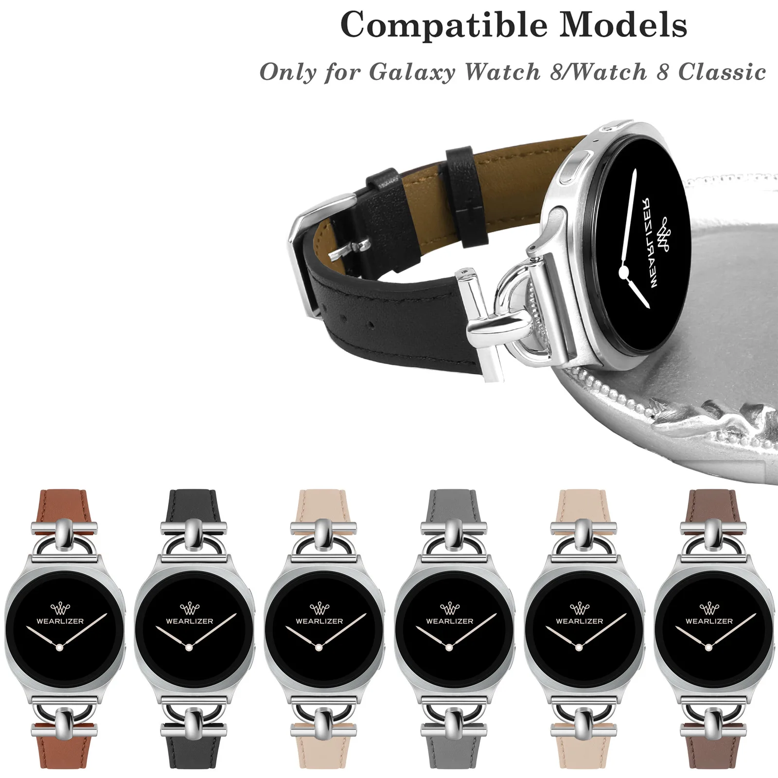 

For Samsung Smartwatch Galaxy watch8 real leather D-shaped accessories small waist women's watch straps