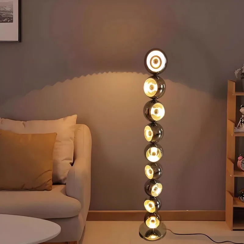 

Medieval Metal Ball Floor Lamps Minimalist Bedroom Living Dining Room Live Broadcast Background Indoor Floor Lights Home Decor