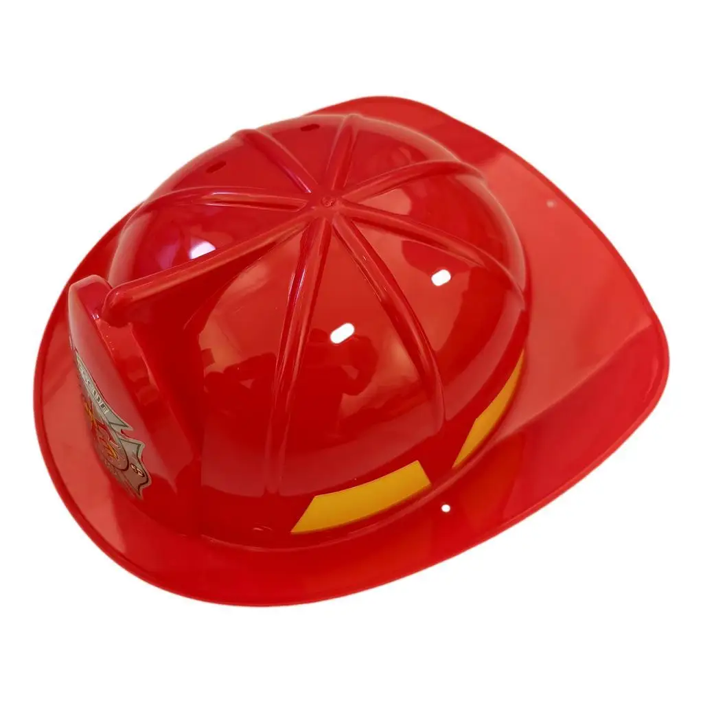 Sombrero de casco de juego de simulación de bombero para niños, vestido de fiesta de Halloween, Rojo