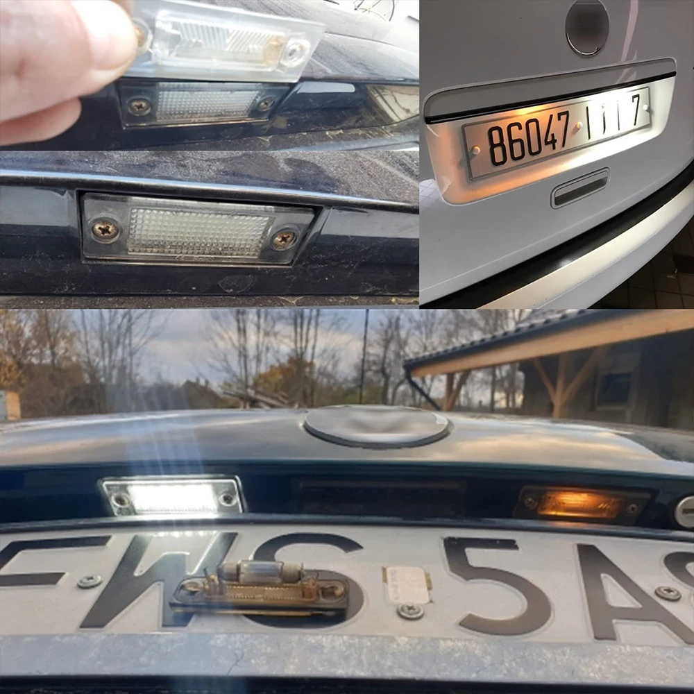 Camecho 2 قطعة LED لوحة ترخيص السيارة ضوء رقم الترخيص لوحة مصباح صالح لسكودا سوبيرب VW MK5 جيتا العلبة جولف باسات B6 T5 #3
