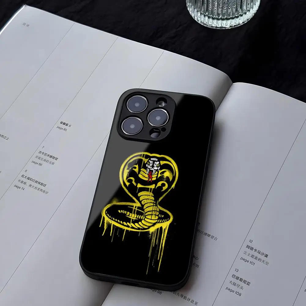 Cobra Kai Snake Tempered Glass For iPhone 13 14 16 12 15 11 Pro Max Plus Mini X XR SE2020 Coque