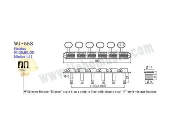 Wilkinson WJ55S 6 In line Machine Heads / Tuners Guitar parts