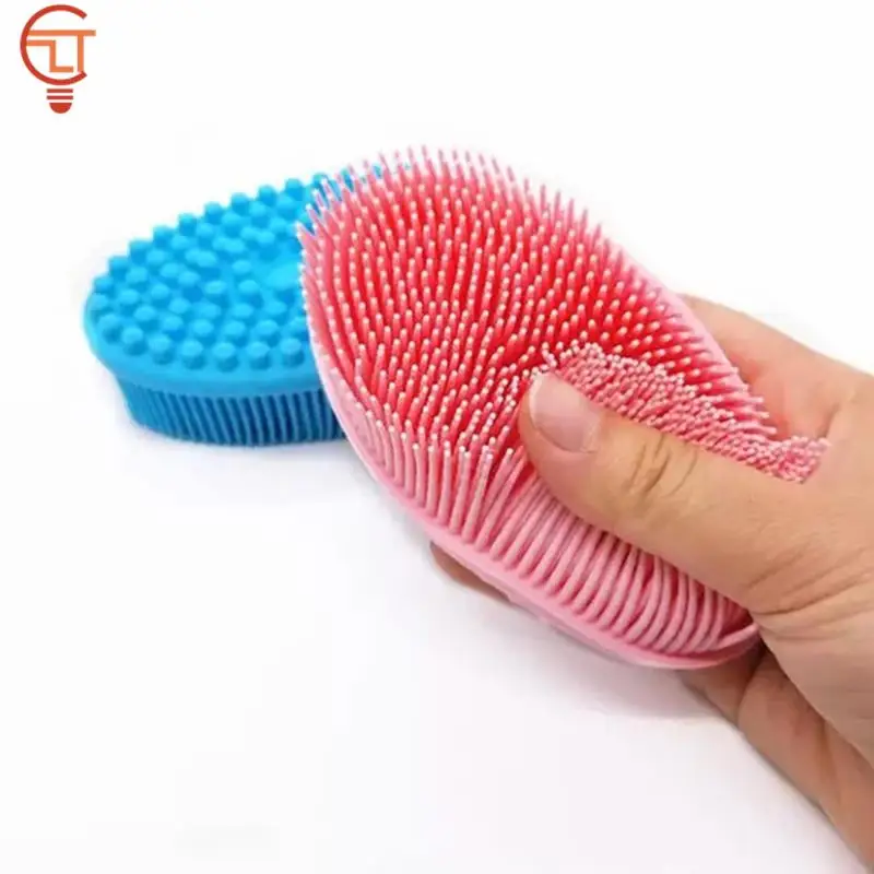 Silicone Body Brush Baby Shower Sponge Dry Massage Bath Towel for Body Bast Body Back Scrubber 2-In-1-Side Scrub Bath Brush