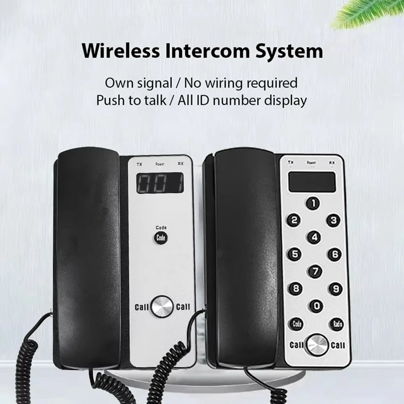 Hot Sale-Wireless Intercom System Office Intercom Machine With LCD Screen 433Mhz 3280Ft Range Adjustable Volume Call Telephone