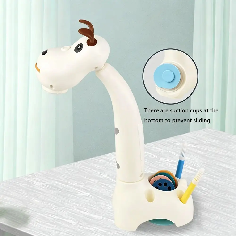 Creative Cartoon Deer Dog Projection Drawing Multi-functional Learning Painting Drawing Yellow White Plastic Paint Gifts