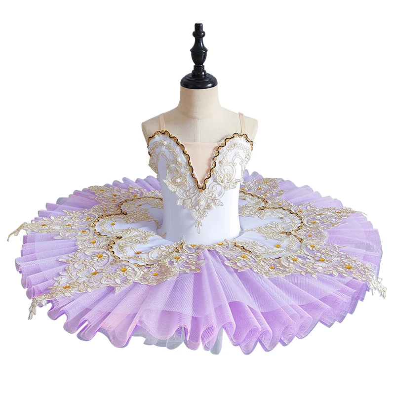 스카이 블루 프로페셔널 발레 튜튜 소녀 플래터 팬케이크 튜튜 발레리나 파티 드레스 성인 여성 어린이 발레 댄스 의상