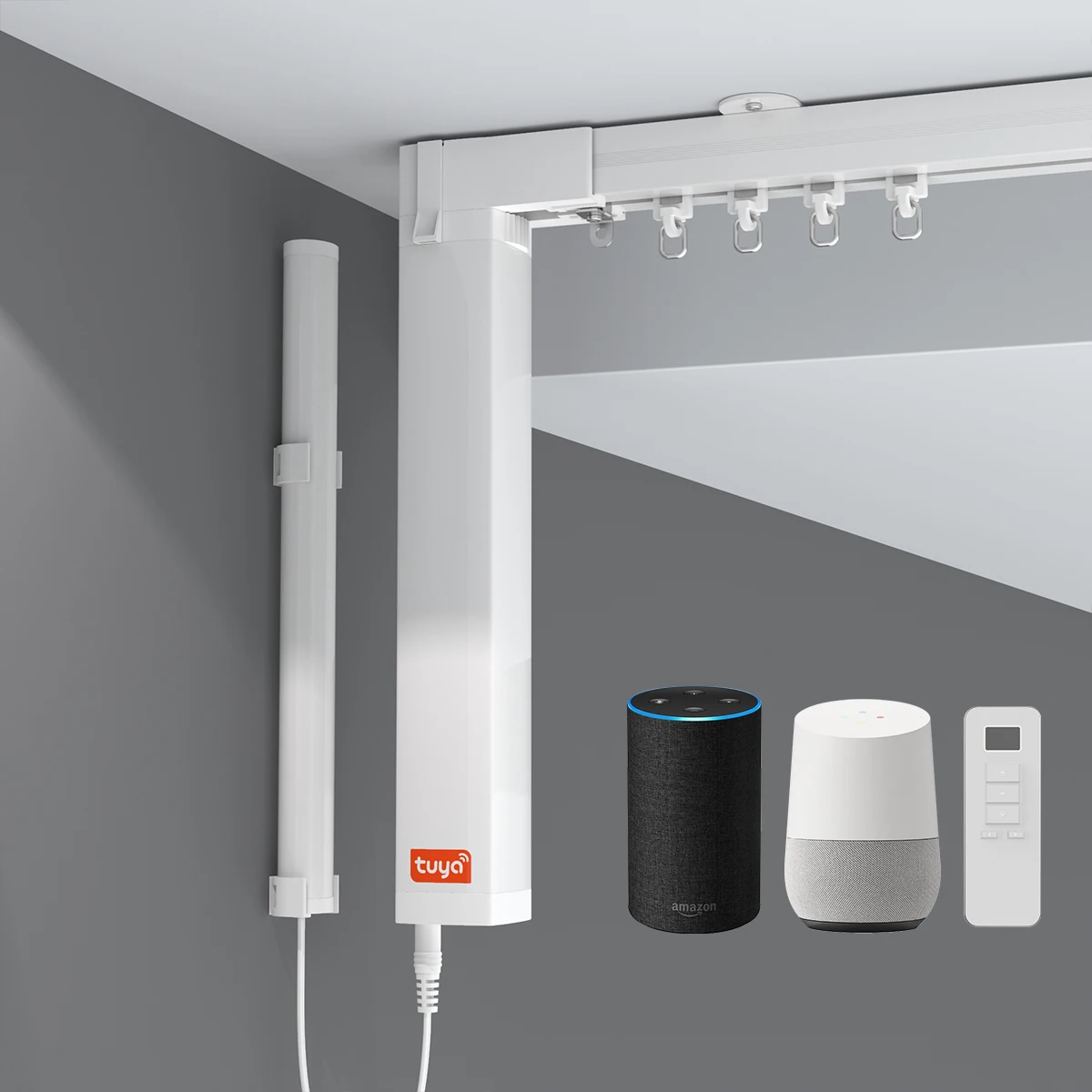 

Electric Motorized Curtain Track Battery Smart Tuya Wifi Curtain Motor Control