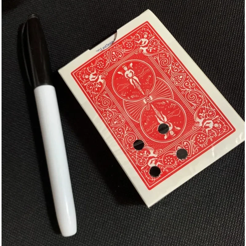 Little Holes Poker Deck Gimmick Close Up Magic Trick Visual Card Illusion Magic Props for Magicians Street Magic Bar