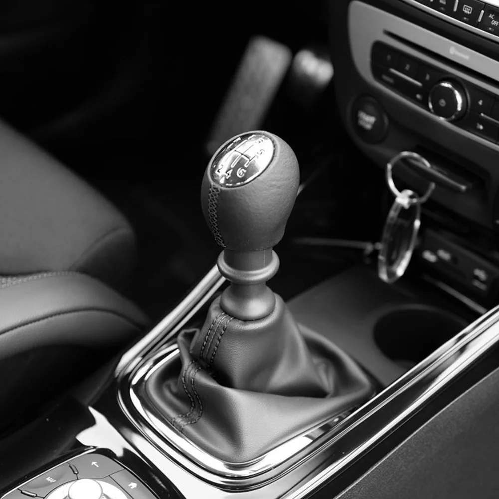 6 Speed PU Leather Gear Shift Shifter Knob Lever Stick For Renault Megane Clio Laguna Scenic For Vauxhall For Opel