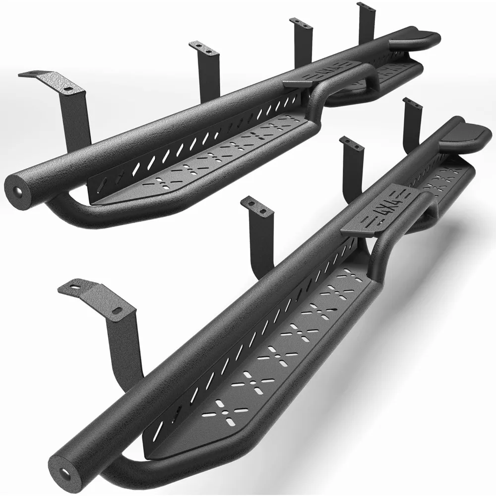 Running Boards Two Raised Step Compatible with 2022-2025 Toyota Tundra Crew Max with 4 Full-Size Doors