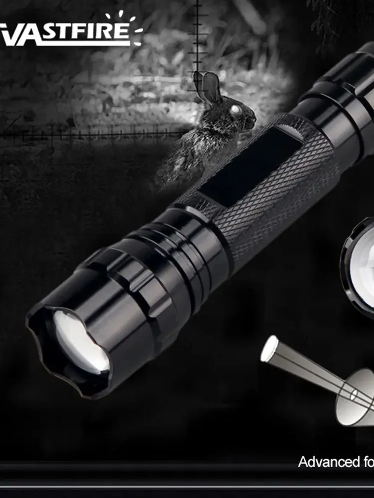 Lampe de poche IR 300-500m Zoomable Focus 850nm LED lampe de rayonnement infrarouge torche de Vision nocturne lanterne de chasse