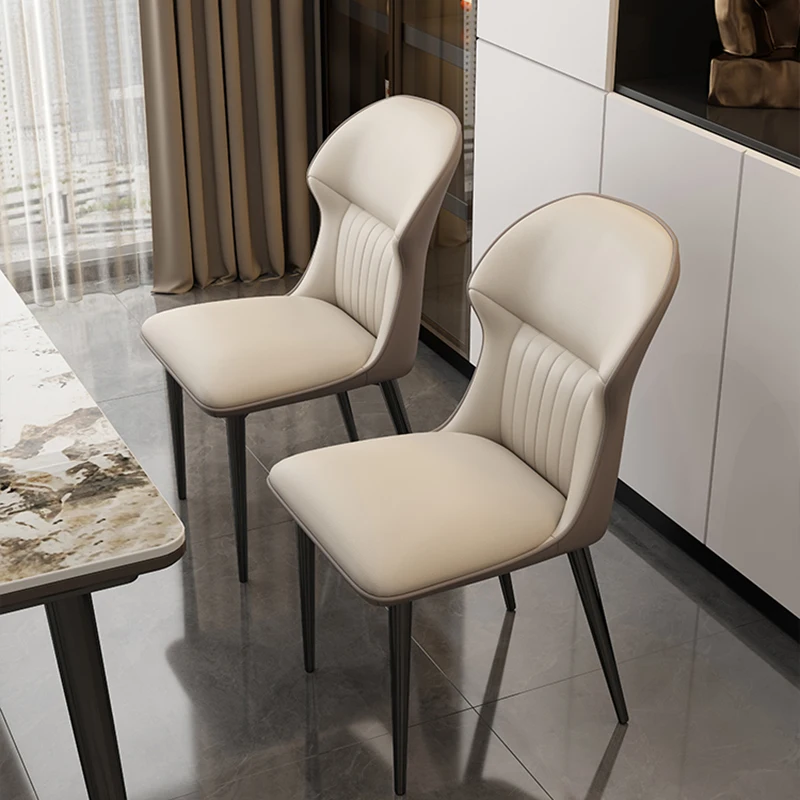 Modern Dining Chairs Living Room Metal Leather Dining Room Chair Luxury Livingroom Chaises Salle Manger Chaise Home Furniture