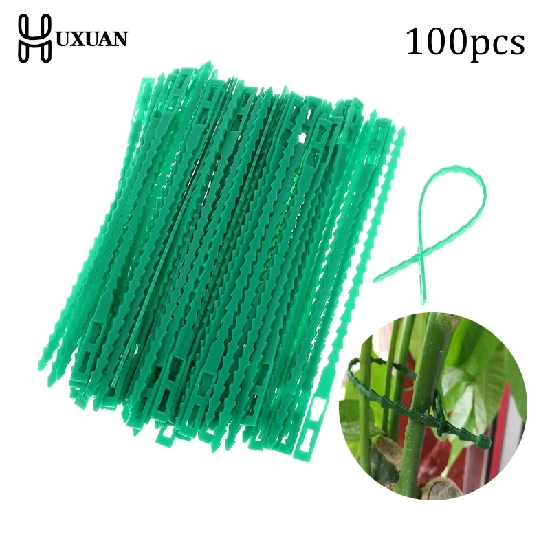 

100pcs Reusable Garden Cable Ties Plant Support Shrubs Fastener Tree Locking Nylon Adjustable Plastic Cable Ties Tools