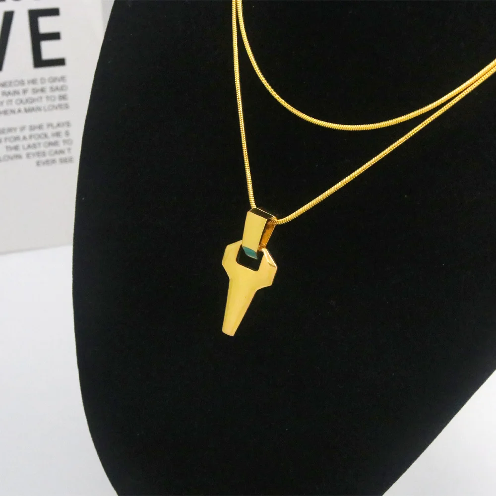 Anime Cyberpunk Edgerunners David Martinez Keychain Pendant Chain Cosplay Double Layer Golden Chain Cross Women Men Jewelries