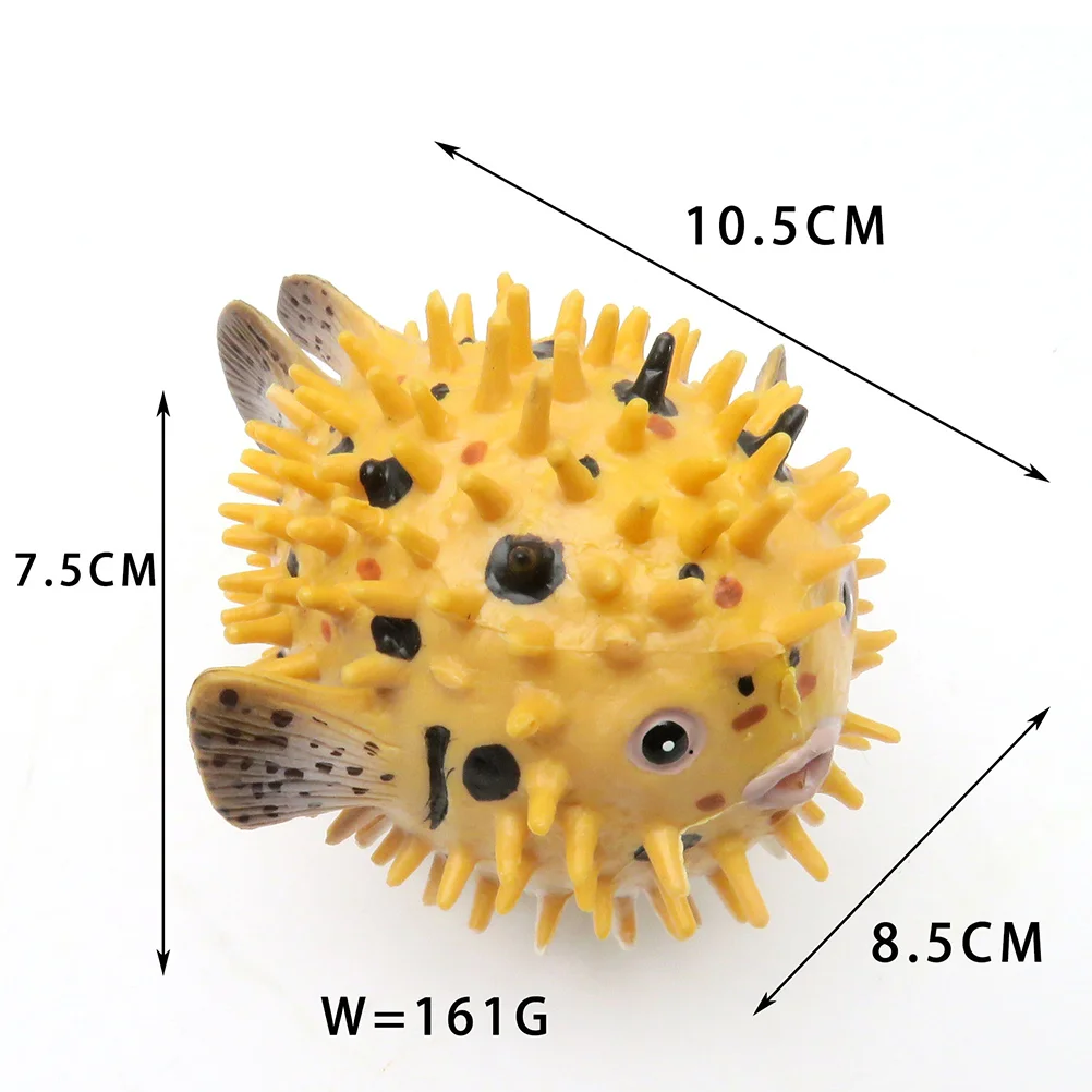 Desktop Simulation Puffer Fish Model Child Ornament Porcupine Statue Plastic Cognition Toy  Prickly Dolphin Prickly Pufferfish