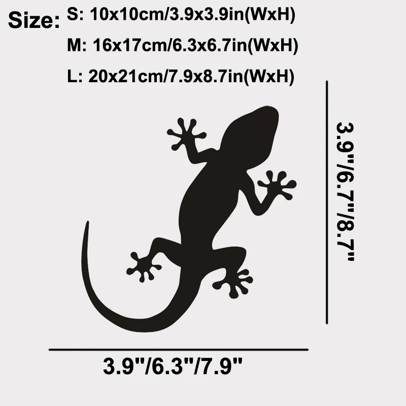 Gecko Lizard Reptile Animal Vinyl Die Cut Car Decal Sticker Window Bumper laptop decal Wall Decor - 3 Sizes & 20 Colours Availab